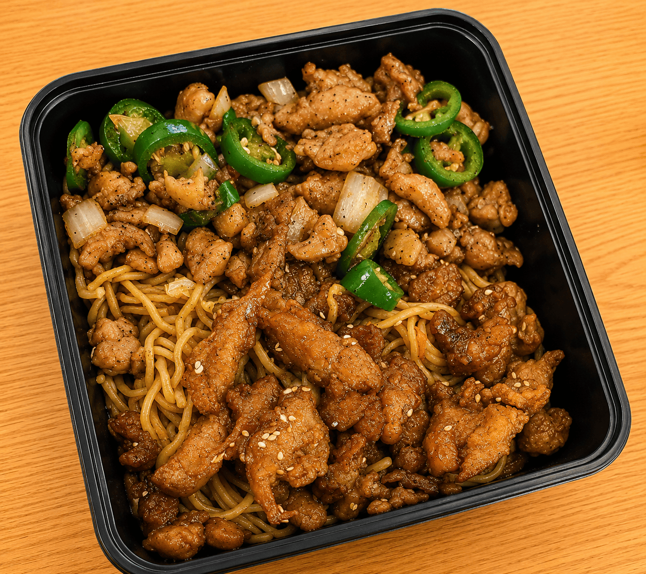 Umami Station black pepper chicken and sesame chicken